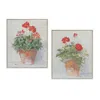 Houzbling Framed Potted Geranium Print (set Of 2) 10.5"l X 12.5"h Mdf/plastic/paper
