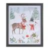 Houzbling Framed Snowman And Reindeer Print 9"l X 11"h Plastic/paper