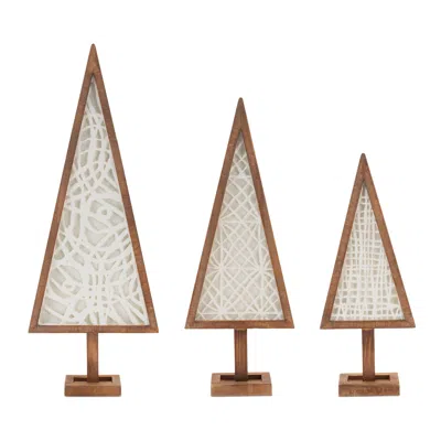 Houzbling Framed Tree (set Of 3) 19"h, 23"h, 29"h Paper/wood/mdf In Brown