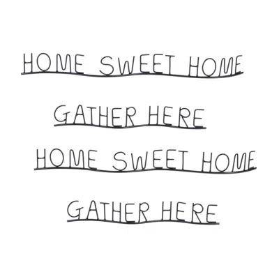 Houzbling Gather And Home (set Of 4) 15"l X 2.25"h, 22.5"l X 2.5"h Metal In Gold
