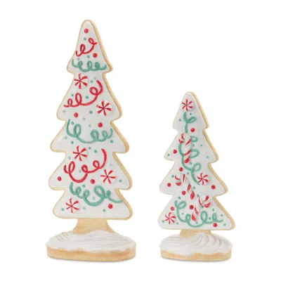 Houzbling Gingerbread Tree (set Of 2) 14.5"h, 20.5"h Resin In Multi