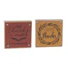 Houzbling Give Thanks Sign (set Of 6) 5"sq Mdf/faux Leather