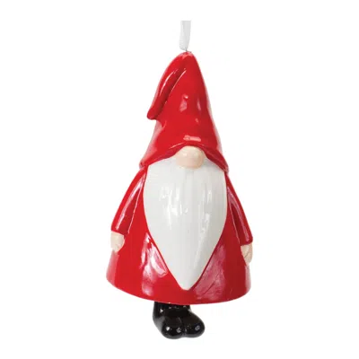 Houzbling Gnome Ornament (set Of 12) 4.5"h Ceramic In Black