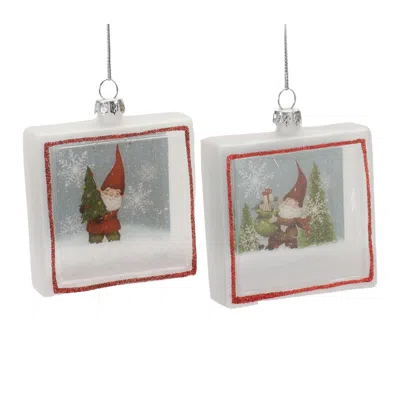 Houzbling Gnome Ornament (set Of 6) 4"h Glass