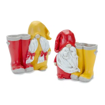 Houzbling Gnome Planter (set Of 2) 7.25"h Resin In Multi