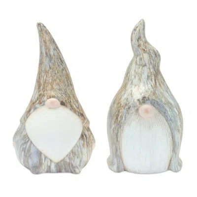 Houzbling Gnome (set Of 2) 10.5"h, 11"h Terra Cotta In Multi
