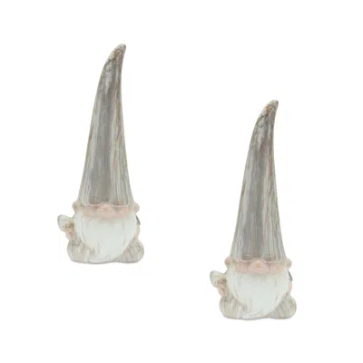 Houzbling Gnome (set Of 2) 14.5"d Terra Cotta In Black