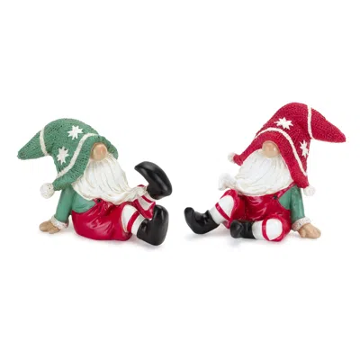 Houzbling Gnome (set Of 2) 5"l X 4"h, 4.25"l X 4.25"h Resin