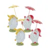 Houzbling Gnome W/umbrella (set Of 4) 7.75"h, 8.25"h Resin