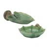 Houzbling Hedgehog W/ Leaf And Umbrella (set Of 2) 10.25"l X 3.5"h, 13.25"l X 4"h Resin