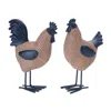 Houzbling Hen And Rooster (set Of 2) 9"h Resin