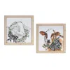 Houzbling Holiday Cow And Sheep Print (set Of 2) 16"sq Mdf