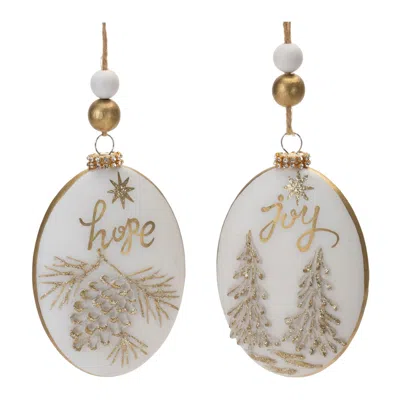 Houzbling Hope And Joy Ornament (set Of 12) 5"h Glass