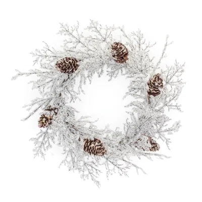 Houzbling Ice Branch Wreath 24"d Plastic In Multi