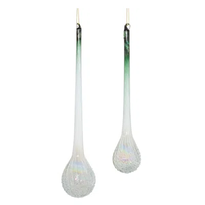 Houzbling Icicle Drop (set Of 12) 10"h, 12"h Glass