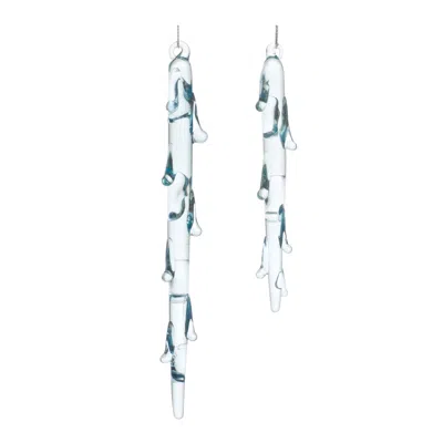Houzbling Icicle Ornament (set Of 12) 5"h, 7"h Glass