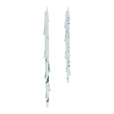 Houzbling Icicle (set Of 6) 8.75"h, 11.75"h Glass In Blue
