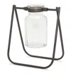 Houzbling Jar With Stand (set Of 2) 6"l X 6.75"h Iron/glass