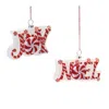 Houzbling Joy And Noel Ornament (set Of 6) 4"l X 3"h Glass