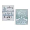Houzbling Lake Sign (set Of 2) 15.75"l X 20"h Mdf/wood