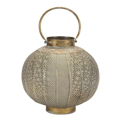Houzbling Lantern 10.5"d X 11.5"h Metal In Gray