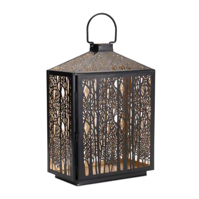 Houzbling Lantern 11.5"l X 16"h Iron In Brown