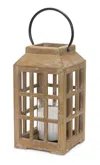 Houzbling Lantern 6.75"d X 17"h Wood/glass