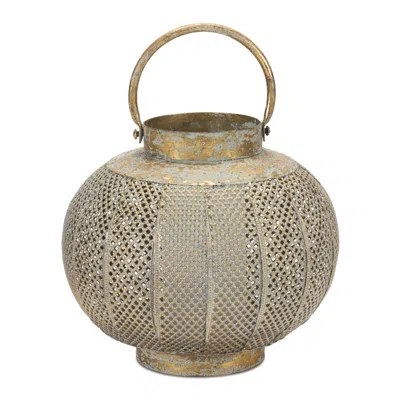 Houzbling Lantern 8.5"d X 8.75"h Metal In Brown