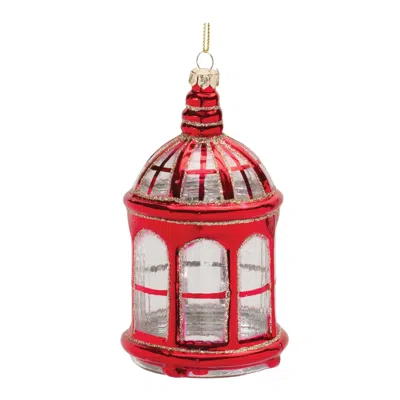 Houzbling Lantern Ornament (set Of 6) 5.5"h Glass In Gray