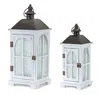Houzbling Lantern (set Of 2) 14.5"h, 19.25"h Wood/metal