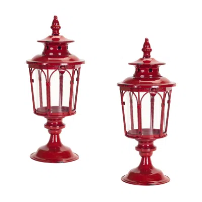 Houzbling Lantern (set Of 2) 17"h Metal