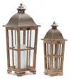 Houzbling Lantern (set Of 2) 19"h, 25.75"h Iron/wood