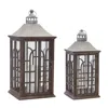Houzbling Lantern (set Of 2) 22.5"h, 29"h Wood/glass