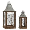Houzbling Lantern (set Of 2) 22"h, 33.5"h Wood/metal