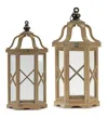 Houzbling Lantern (set Of 2) 19"h, 25.75"h Iron/wood