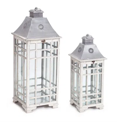 Houzbling Lantern (set Of 2) 24.5"h, 33"h Metal