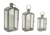 Houzbling Lantern (set Of 3) 12.5"-21"h Metal/glass