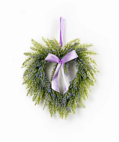 Houzbling Lavender Heart Wreath (set Of 2) Twig/plastic 10" In Green