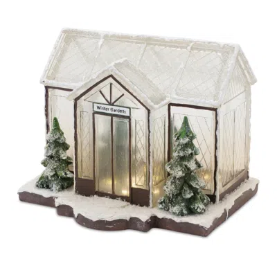Houzbling Led Greenhouse 10"l X 7.75"h Resin 2 Aa Batteries, Not Included) In Blue