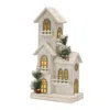Houzbling Led House 11"l X 21"h Wood 3 Aa Batteries, Not Included Or Usb Cord Included