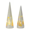 Houzbling Led Tree (set Of 2) 10"h, 11.5"h Glass 3 Aa Batteries, Not Included