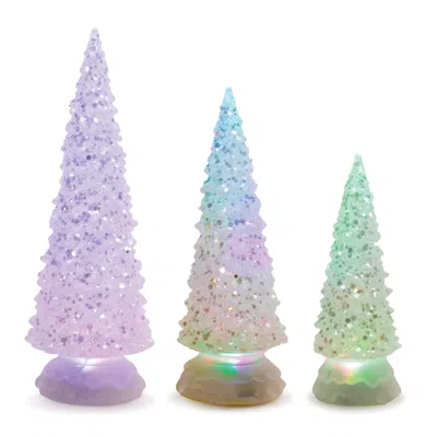 Houzbling Led Tree (set Of 3) 8.5"h, 10.5"h, 12.5"h Plastic 3 Aaa Or 3 Aa Batteries Not Included Or Usb Cord I