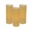 Houzbling Led Wax Dripping Pillar Candle (set Of 3) 3"dx8"h Wax/plastic - 2 C Batteries Not Incld.