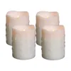 Houzbling Led Wax Dripping Pillar Candle (set Of 4) 3"dx4"h Wax/plastic - 2 C Batteries Not Incld.
