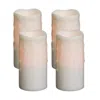 Houzbling Led Wax Dripping Pillar Candle (set Of 4) 3"dx6"h Wax/plastic - 2 C Batteries Not Incld.