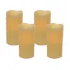 Houzbling Led Wax Dripping Pillar Candle (set Of 4) 3"dx6"h Wax/plastic - 2 C Batteries Not Incld.
