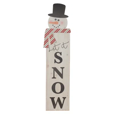 Houzbling Let It Snow Sign 10"l X 41"h Mdf/wood In Black