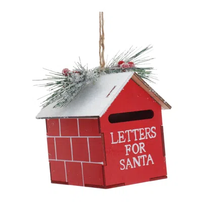 Houzbling Mailbox Ornament (set Of 2) 5.5"h Metal In Red