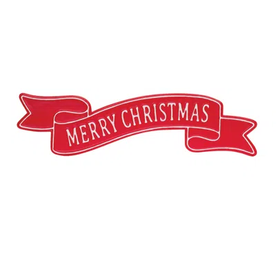 Houzbling Merry Christmas Banner 24"l X 5.5"h Metal In Red