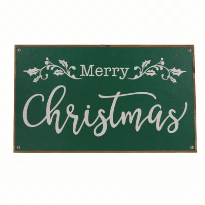 Houzbling Merry Christmas Sign 20"l X 14"h Mdf/faux Leather